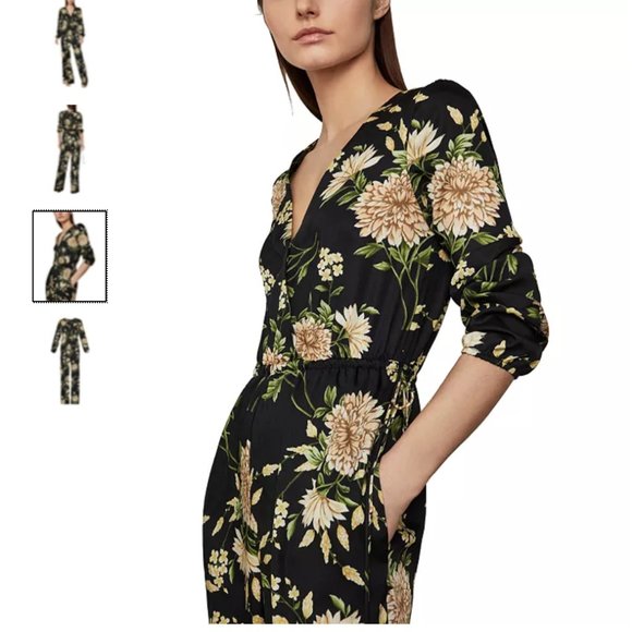NWT BCBGMAXAZRIA Long Sleeve V-Neck Jumpsuit - Picture 10 of 11